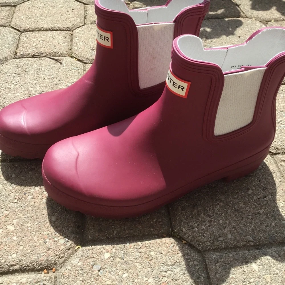 Hunter Boots (Ankle) Size 7 Deep Pink *EUC* - Picture 4 of 12